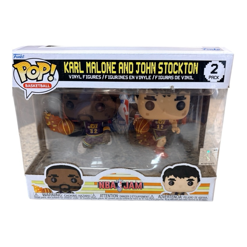 Funko NBA Jam NBA Jam Karl Malone and John Stockton Vinyl Figures 2Pk NEW